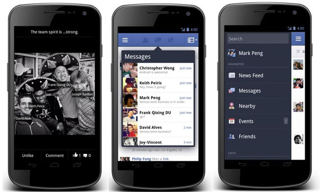 Novo app do Facebook para Android