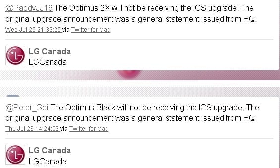 Xperias de 2011,LG Optimus 2X e Optimus Black não receberão o Jelly Bean 5