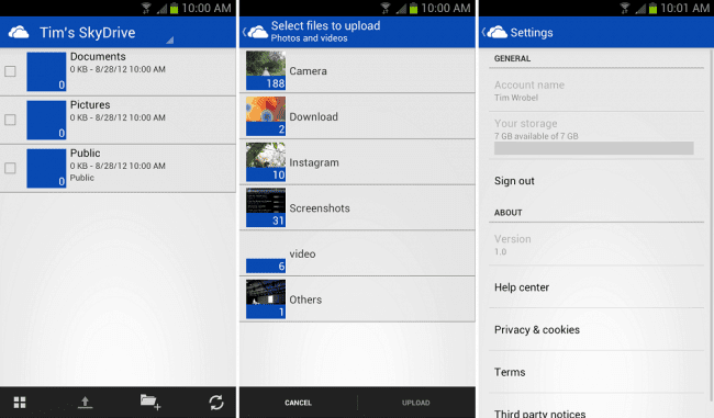 Aplicativo Skydrive ganha versão para o Android 3