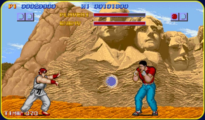 Ryu no primeiro Street Fighter - 1987