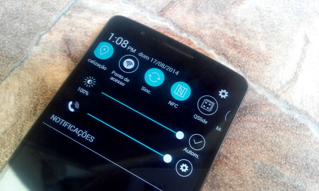 review LG G3 - barra de notificações