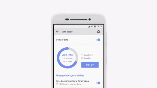Android Go economia de dados
