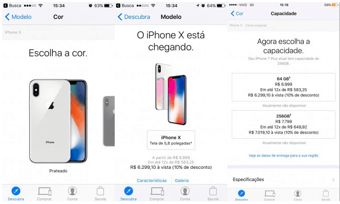 preços iphone x brasil