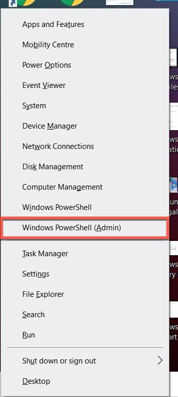 Administrador do Windows 10 PowerShell