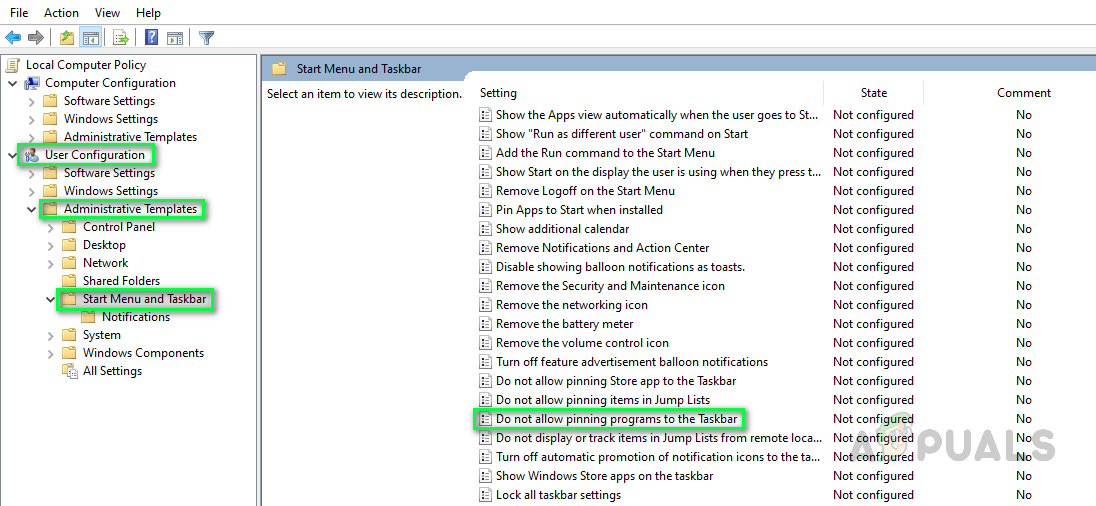 Como impedir que os aplicativos se fixem na barra de tarefas do Windows 10? 4