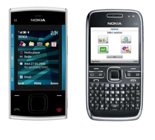 Nokia E72 e Nokia X3 no Brasil