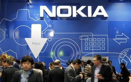 People visit the Nokia area at the Mobile World Congress in Barcelona