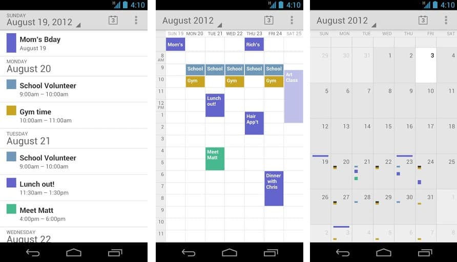 Google Calendar para Android 1