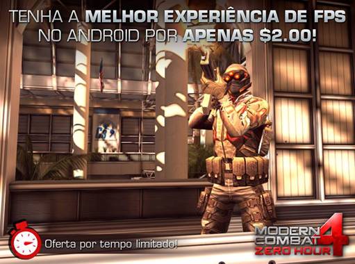 Promoção: jogo Modern Combat está apenas R$ 2,00 para Android e U$ 0,99 para iOS 6