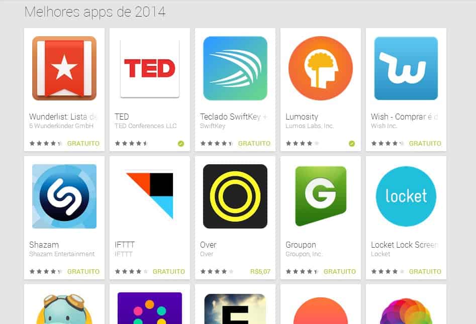 Lista com os melhores aplicativos para Android de 2014, segundo o Google 1