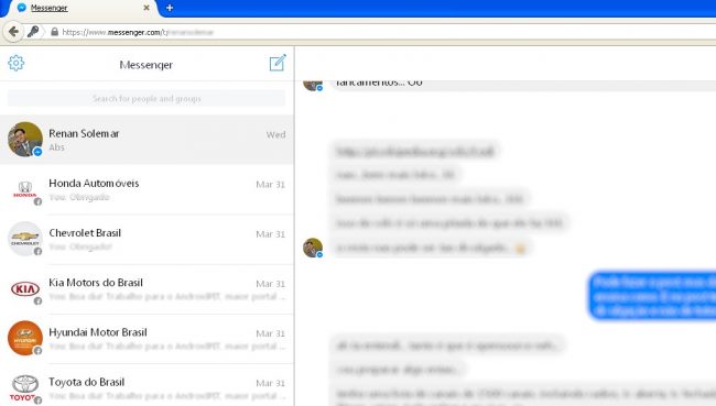 Depois do Whatsapp, agora tem Facebook Messenger para navegadores 1