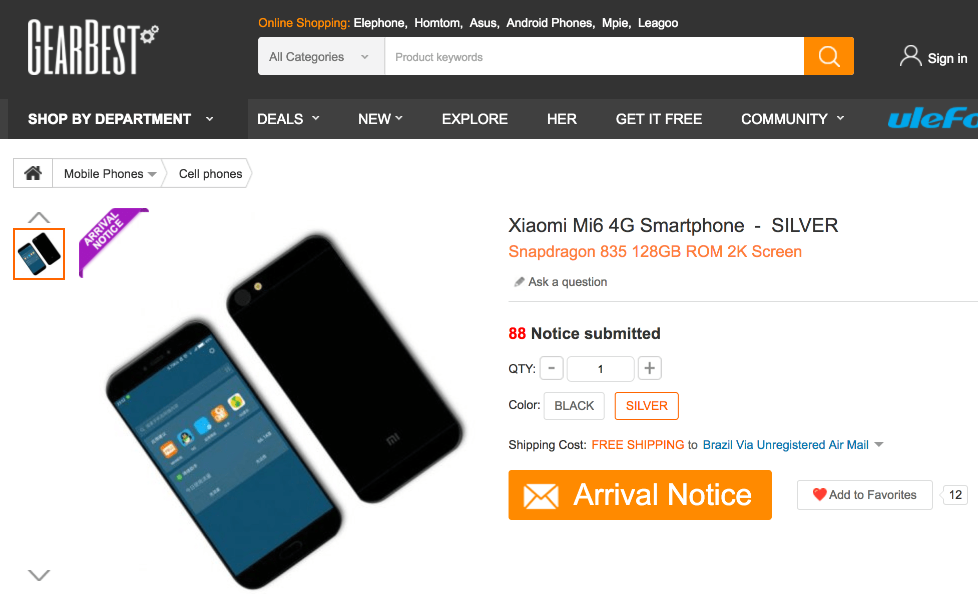 Xiaomi Mi6 aparece na loja Gearbest? 1