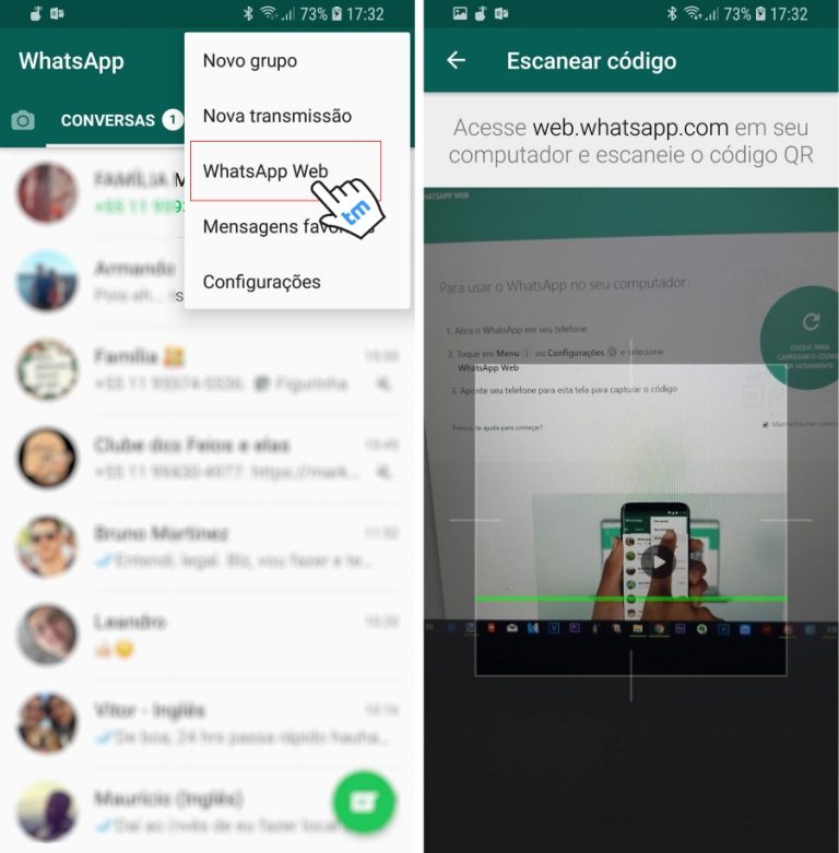 Configurando o WhatsApp Web no celular