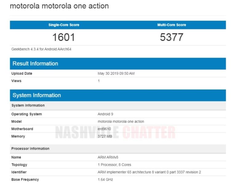 Novo Motorola One Action aparece em teste de benchmark 5