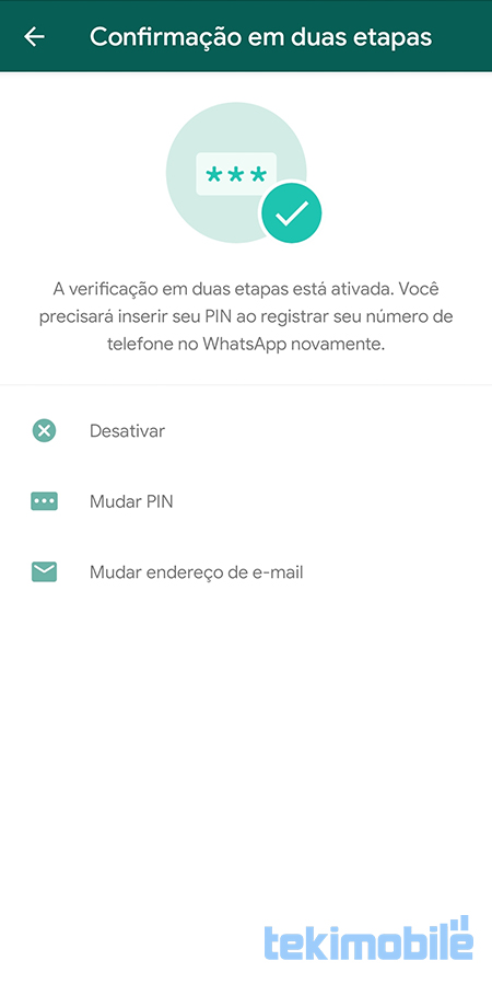 Verificação em duas etapas, um dos métodos para deixar seu WhatsApp mais seguro.