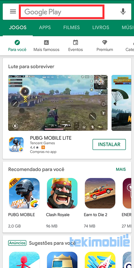 Pesquise o WhatsApp na Play Store.