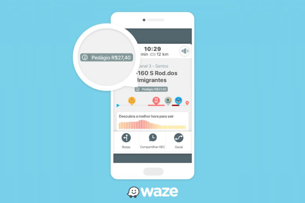 Waze agora mostra preço de pedágios na rota 1