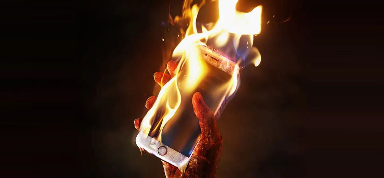 celular pegando fogo celular explode