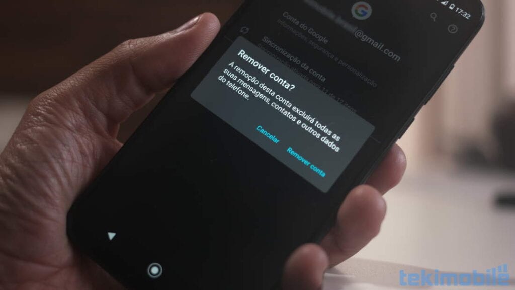 como remover conta do google do Android