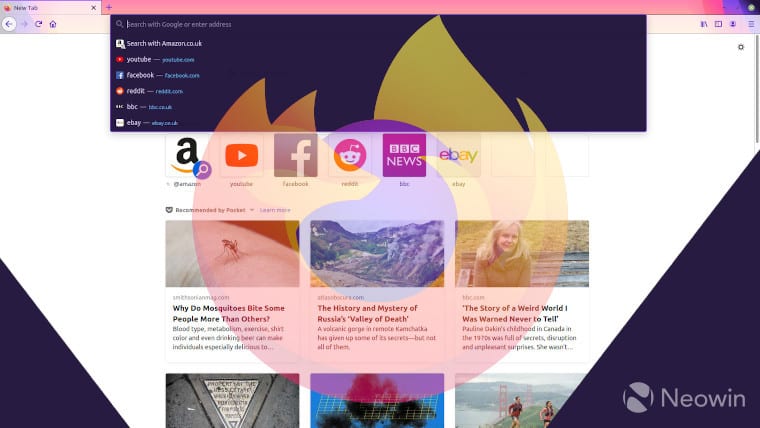 Firefox 81 using the Alpenglow theme