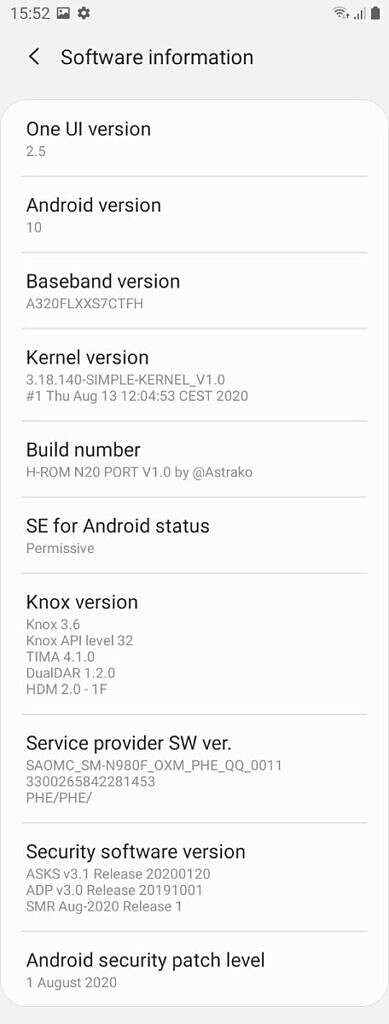 H-ROM Exynos 7870 One UI 2.5