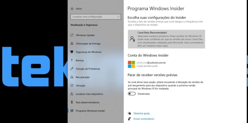 como entrar programa windows insider destaque