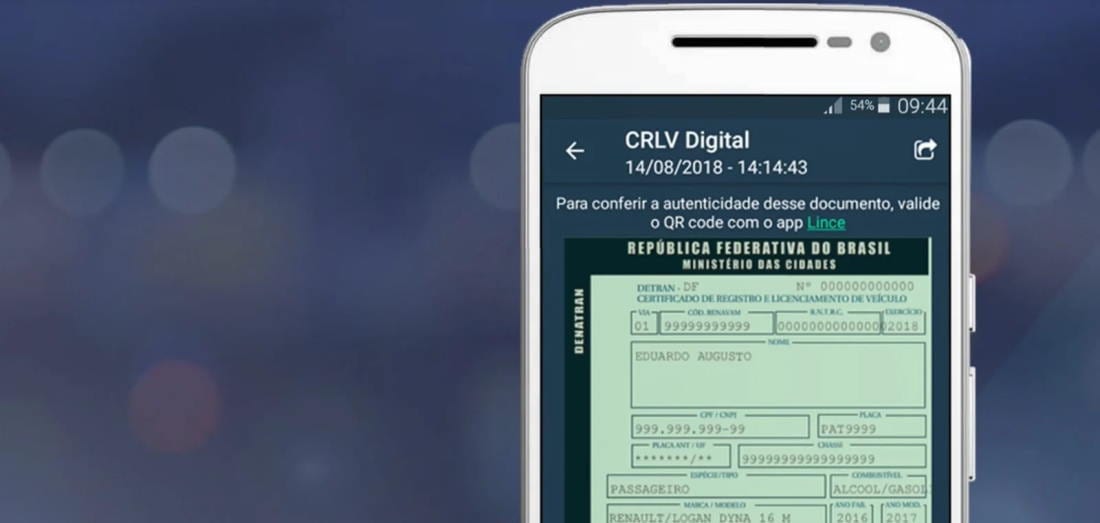 CRLV digital está disponível para documentos do RJ 1