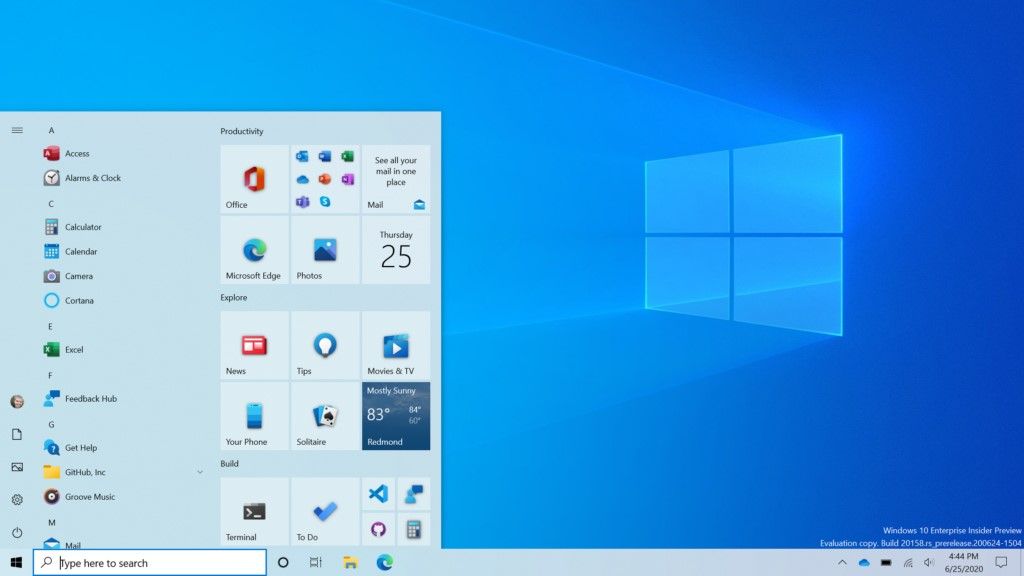 O novo visual do Windows 10 foi revelado no início de alguns aplicativos