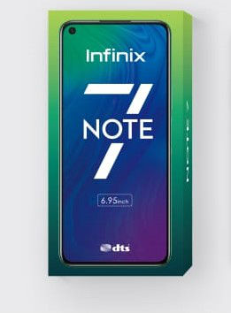 Caixa do Infinix Note 7 revela as especificações e o display perfurado 4