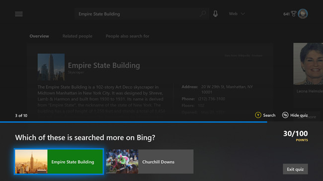 Microsoft lança um aplicativo Bing para Xbox 2