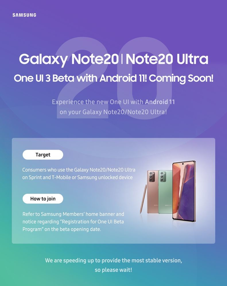 Galaxy Note20 série One UI 3 beta com registros do Android 11 agora abertos nos EUA 3
