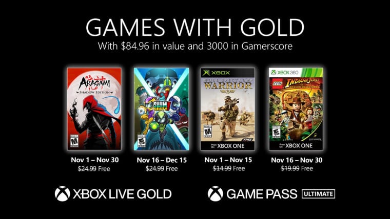 Jogos Xbox com Ouro para novembro inclui Full Spectrum Warrior e mais
