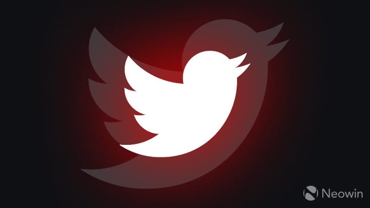 Twitter logo with a red glow