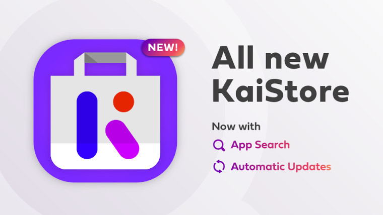 The KaiStore logo next to a list of new features in the latest update