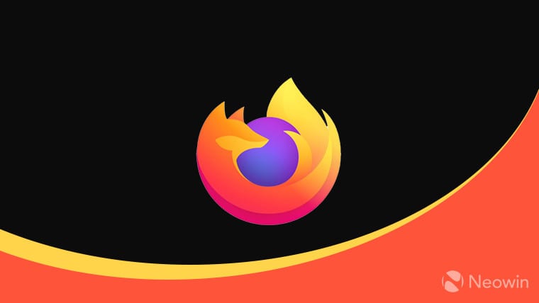 The Firefox logo on a black, yellow, and orange background