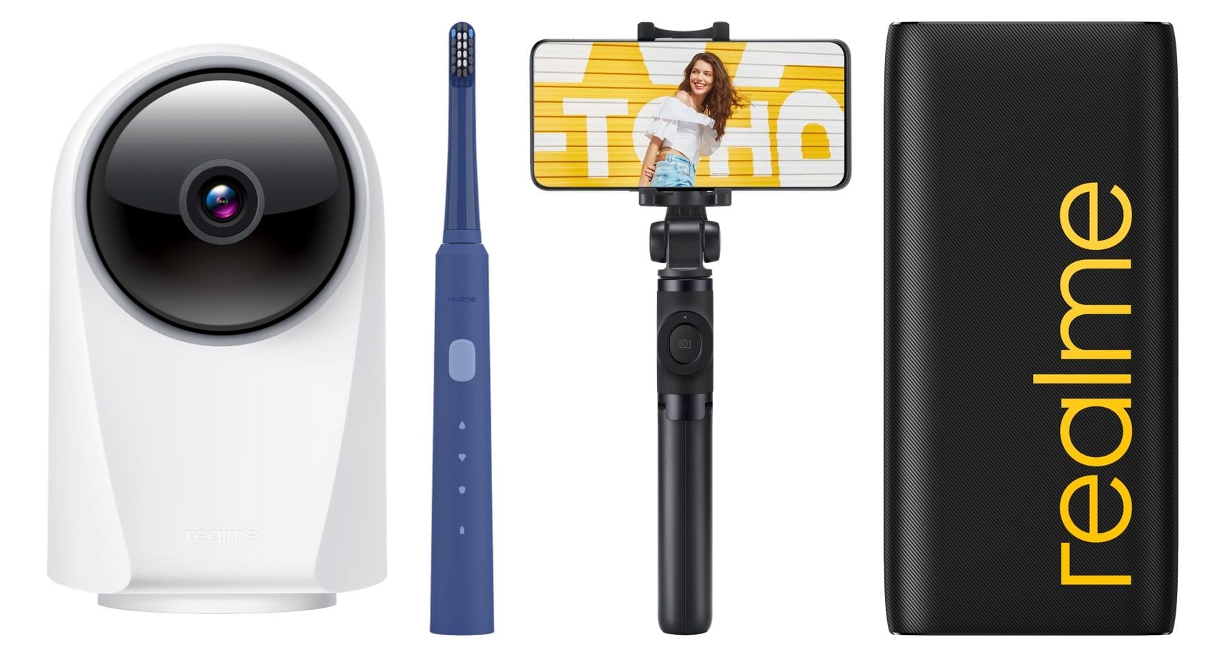 Realme Smart Cam 360 °, Smart Plug, Sonic N1 Electric Toothbrush, Selfie Tripod e Power Bank 2 lançados na Índia