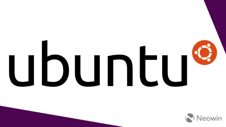 The Ubuntu logo on a white and aubergine background