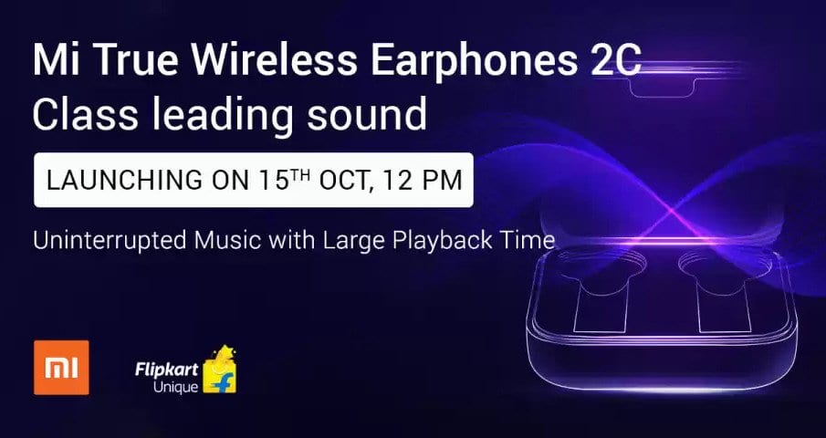 Xiaomi anuncia o lançamento dos fones de ouvido Mi True Wireless 2C na Índia em 15 de outubro