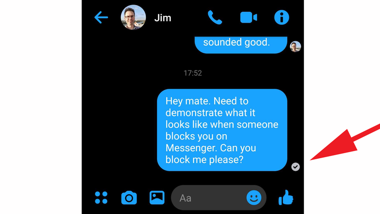 Como saber se você foi bloqueado no Facebook Messenger: Mensagem recebida