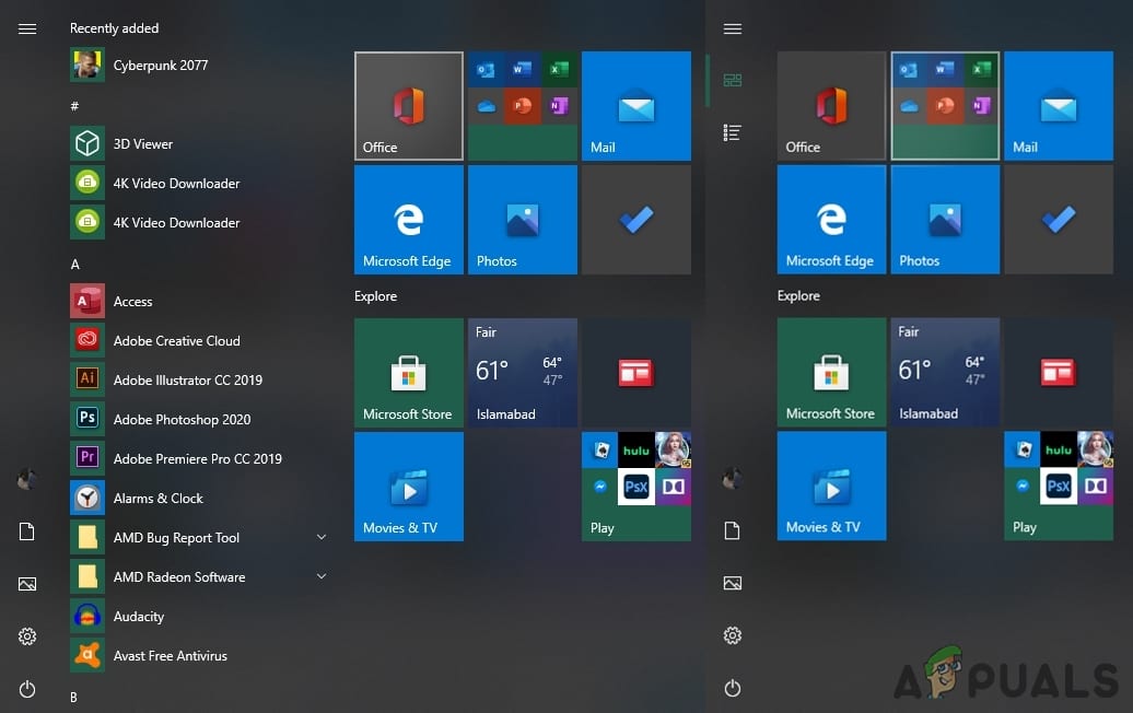 Como adicionar ou remover a lista de aplicativos no menu Iniciar do Windows 10 1