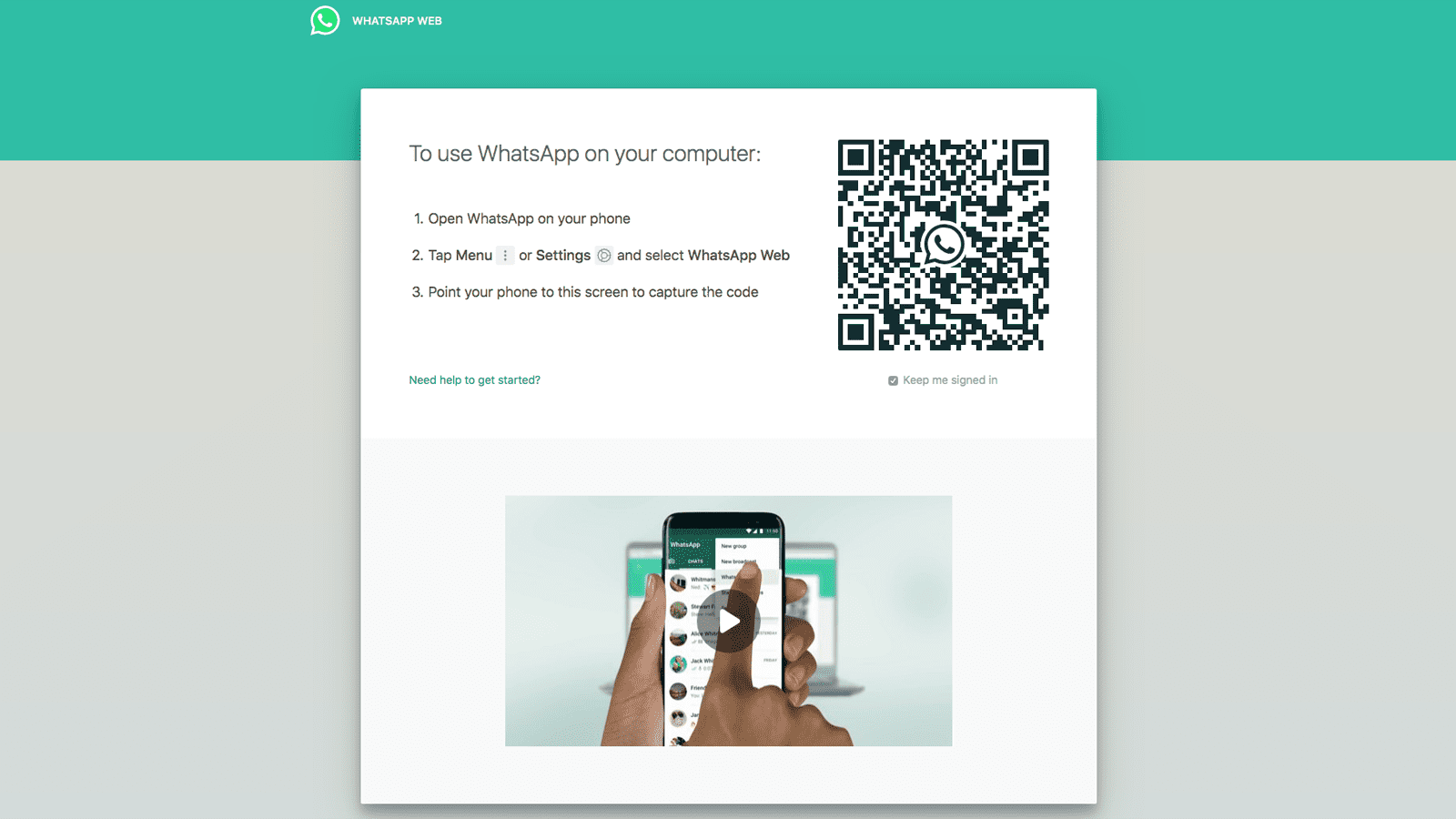 Código QR do WhatsApp Web