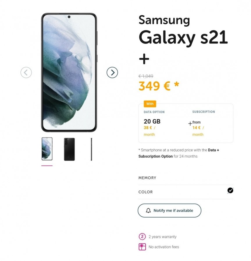 Preço do Samsung Galaxy S21 Plus