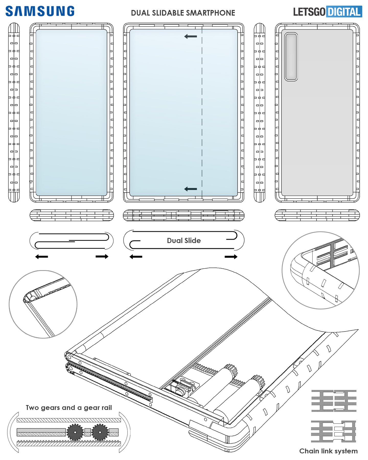 Samsung patenteia smartphone com mecanismo deslizante duplo 3