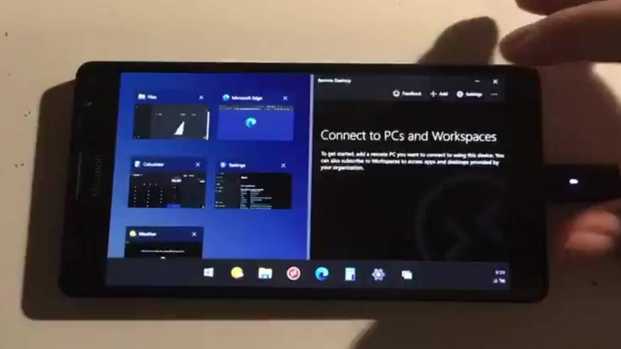 Windows 10X detectado em execução em um Nokia Lumia 950 XL