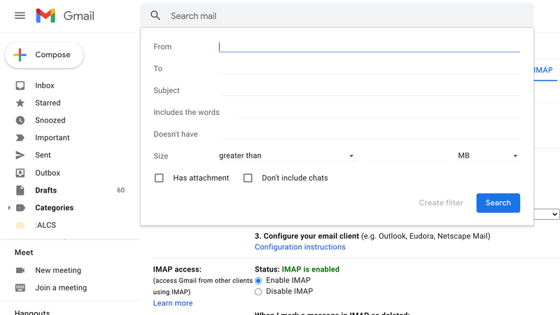 Como redirecionar e-mail para um novo endereço: Filtro do Gmail