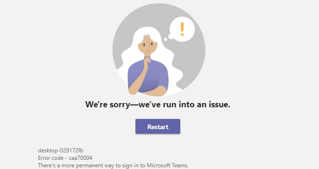 Como corrigir o erro do Microsoft Teams caa70004 11