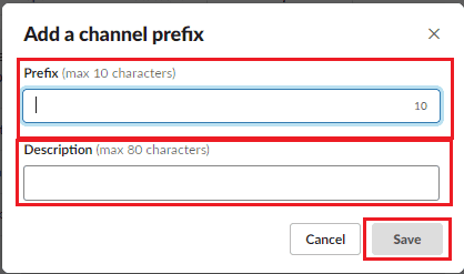 Slack: como adicionar um novo prefixo de canal 10