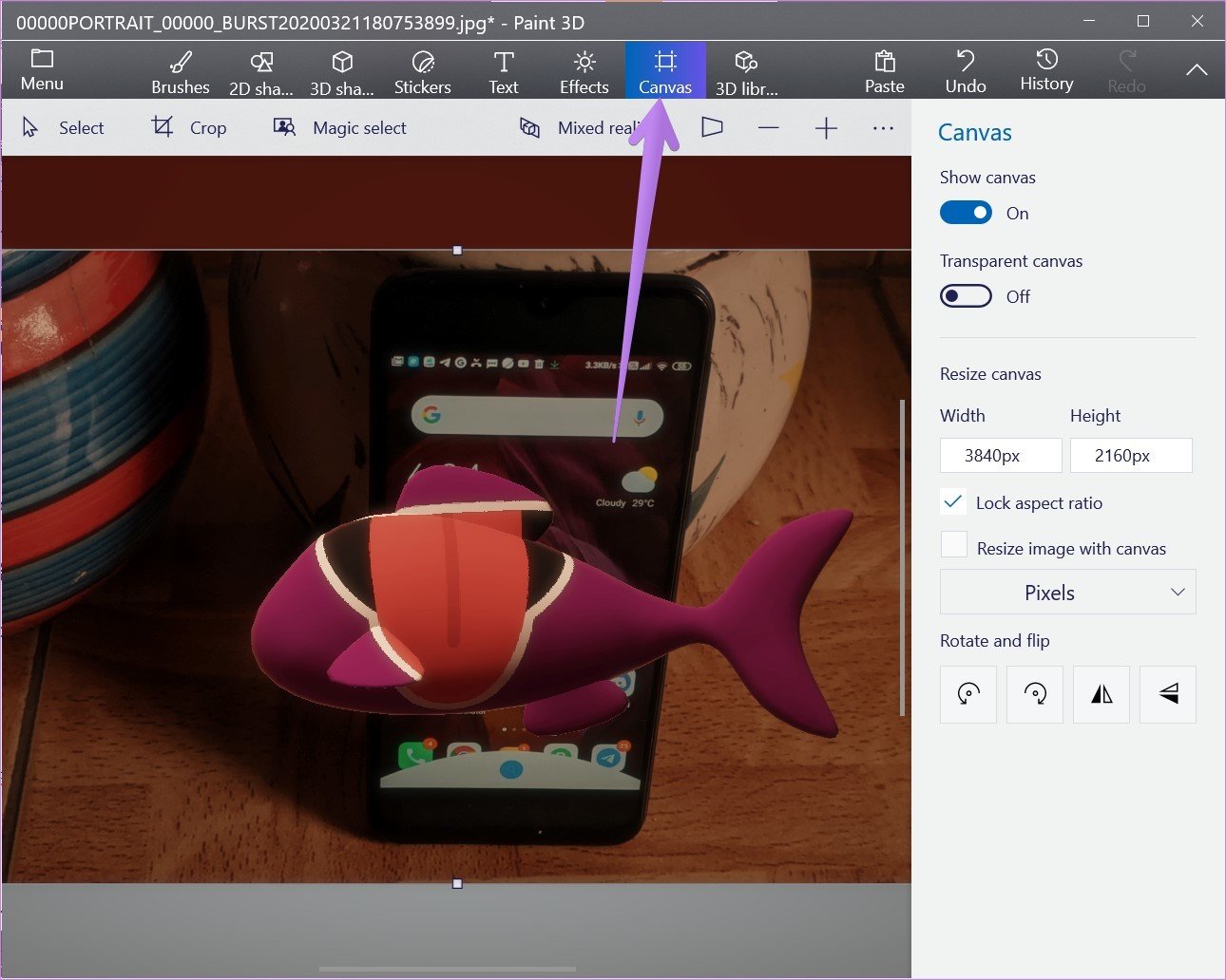 Como usar o paint 3d para editar fotos 20