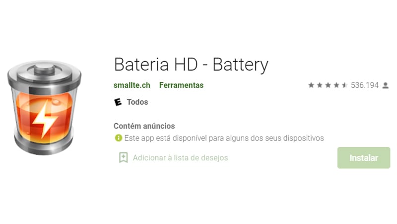 bateria HD um ótimo aplicativo para sua bateria