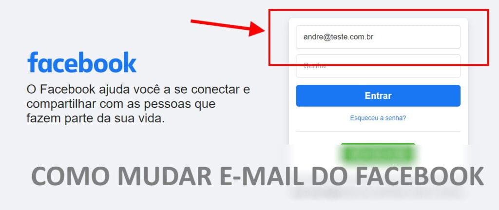 mudar email facebook destaque